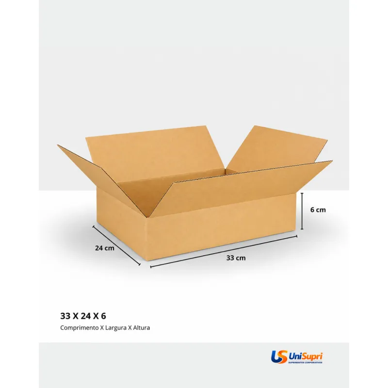 Caixa de Papelão Tipo Maleta 33x24x6 cm para Envio e E-commerce