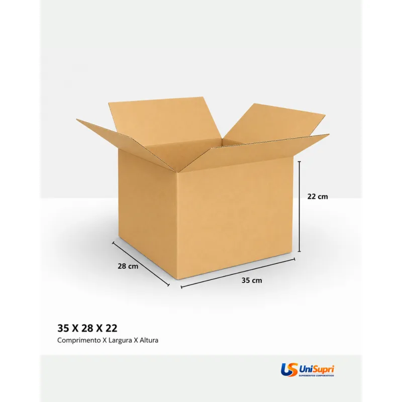 Caixa de Papelão Tipo Maleta 35x28x22 cm para Envio e E-commerce