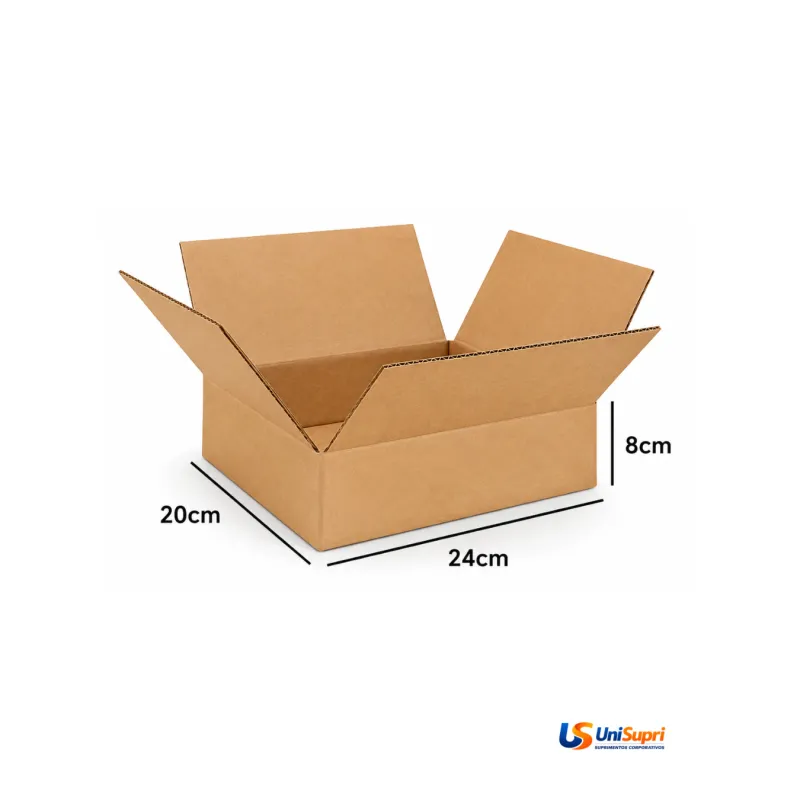 Caixa de Papelão 24x20x8 cm Tipo Maleta para Envio E-commerce