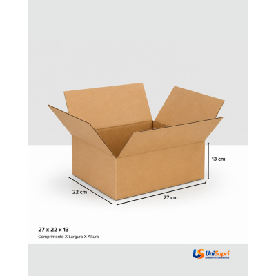 Caixa de Papelão Tipo Maleta 27x22x13 cm para Envio e E-commerce
