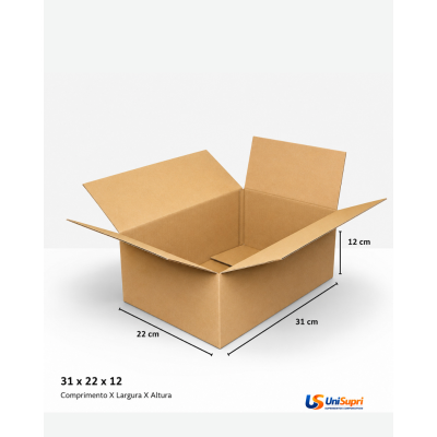 Caixa de Papelão Tipo Maleta 31x22x12 cm para Envio e E-commerce