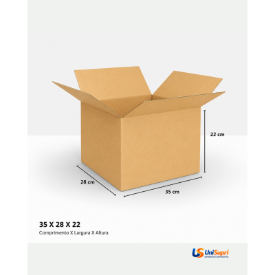 Caixa de Papelão Tipo Maleta 35x28x22 cm para Envio e E-commerce