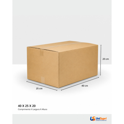 Caixa de Papelão Tipo Maleta 40x25x20 cm para Envio e E-commerce
