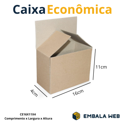 Caixa de Papelão Econômica 16x11x4 para envio