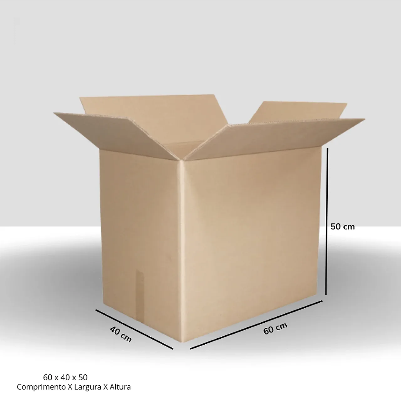 Caixa de Papelão Reforçada 60x40x50 cm para Mudança e Transporte